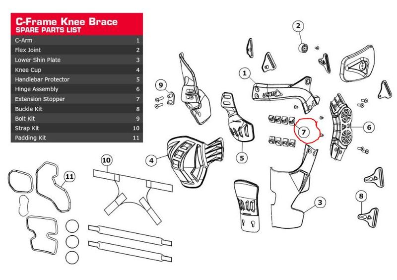 Product Image for Leatt Extension stopper kit C-Frame Carbon Pair